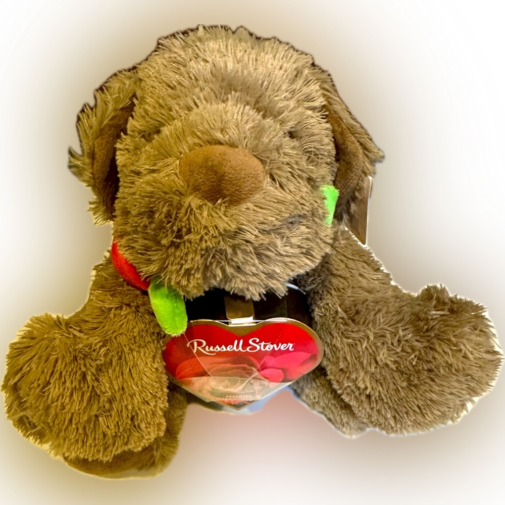 COCO THE LOVE PUP RUSSELL STOVER PLUSH DOG PUPPY HEART BOX ROSE COLLECTIBLE 10”